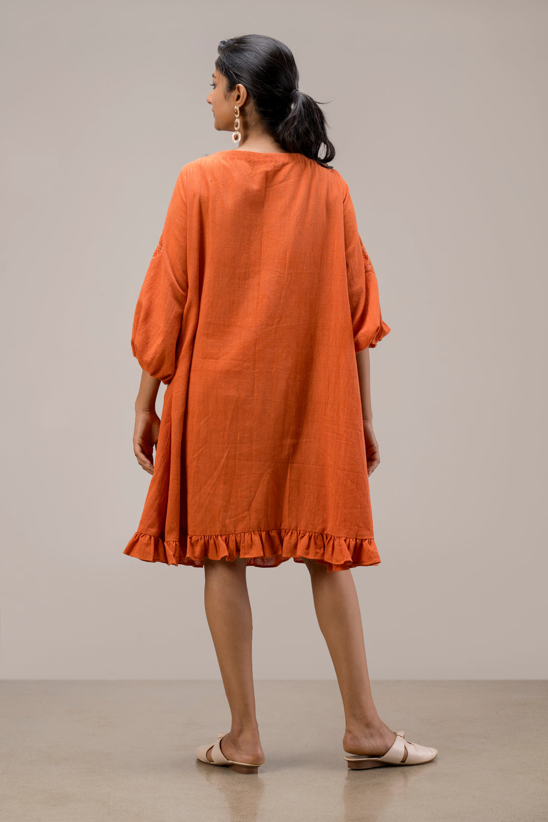 Handloom Kala Cotton String Dress with Hand Embroidery