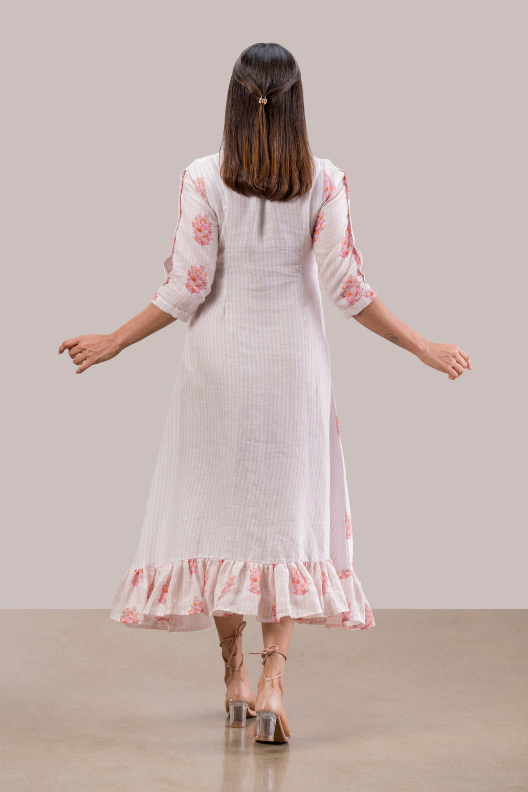 Digital Printed Pure Hemp Slit Dress