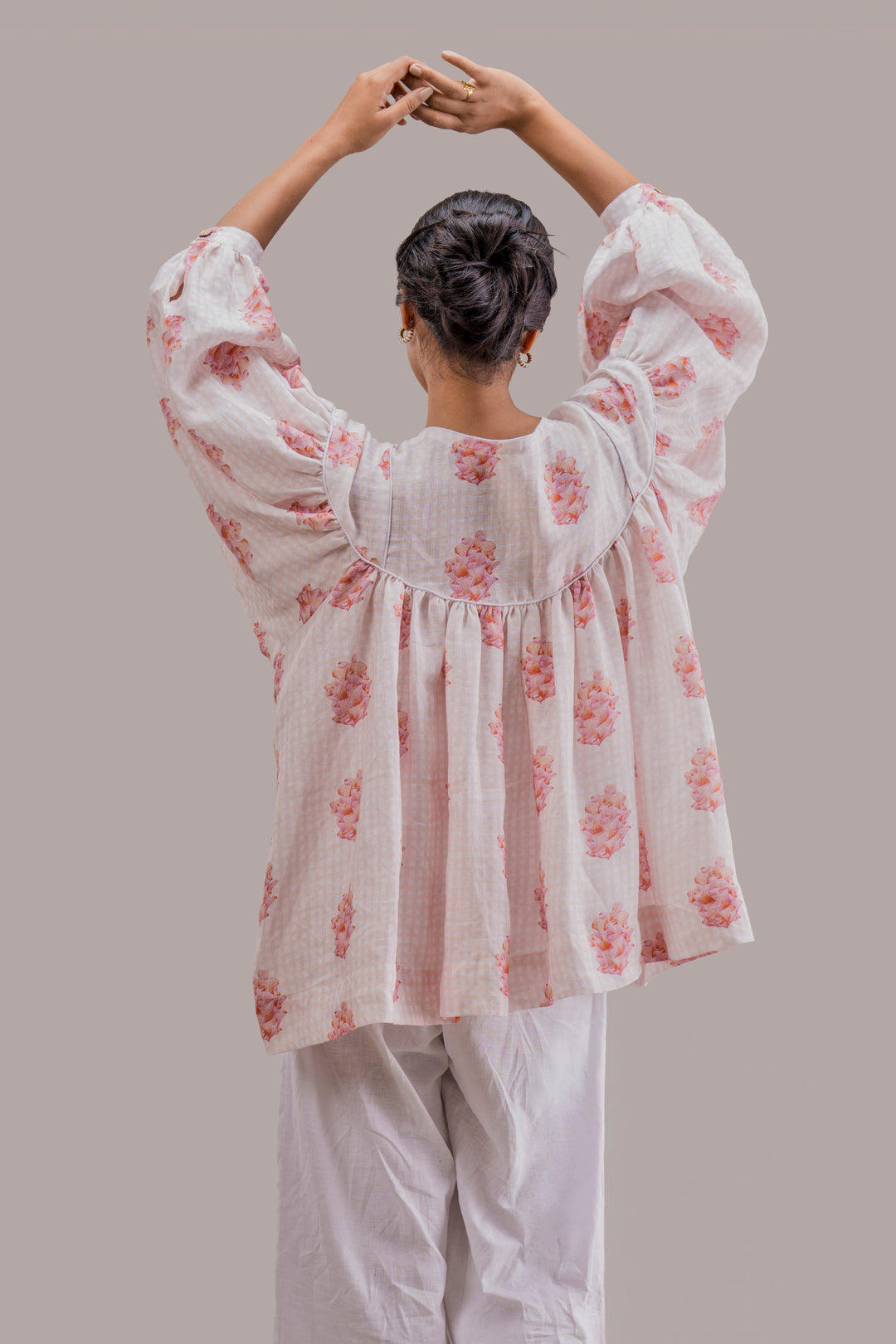 Relaxed Fit Pure Hemp Printed Top